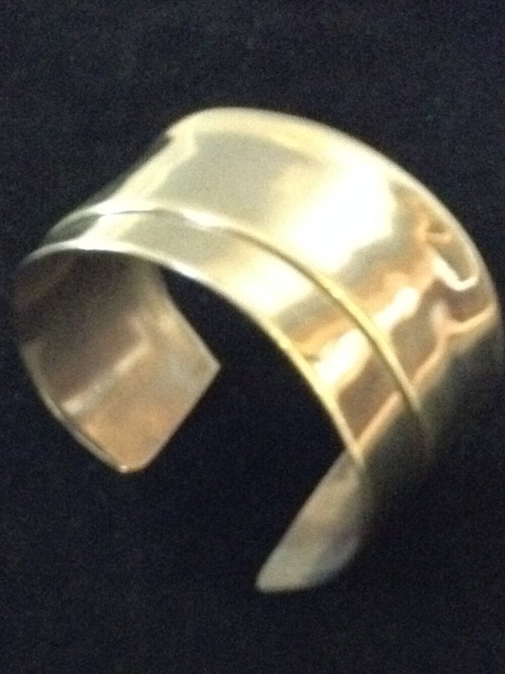 VTG Artisan stainless/silver tone cuff Bangle Minimalist Contemporary Chic Heavy - Picture 2 of 5